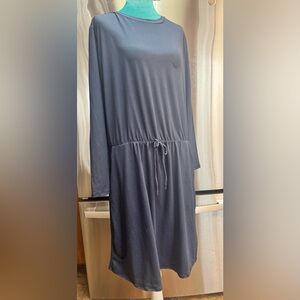 Relaxed Drawstring Navy Blue Women's Dress